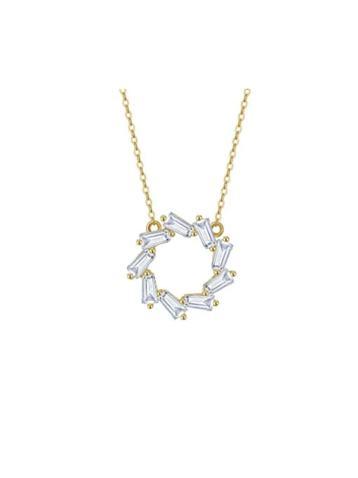 Radiant Circle: 18K Gold Coated Baguette CZ Necklace - Wearluxe Jewelry