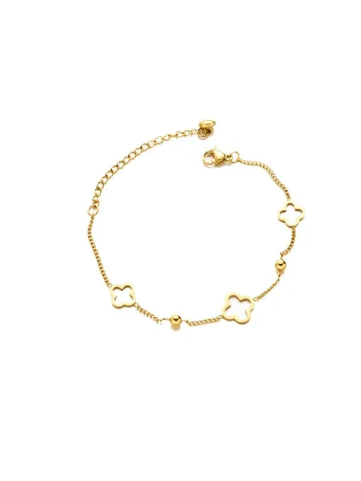 Radiant Gold Four - Leaf Clover Bracelet - Wearluxe Jewelry