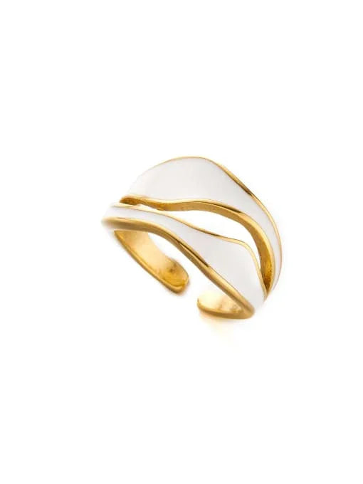 Radiant Gold Sculpted Enamel Ring {Gold Plated} - Wearluxe Jewelry