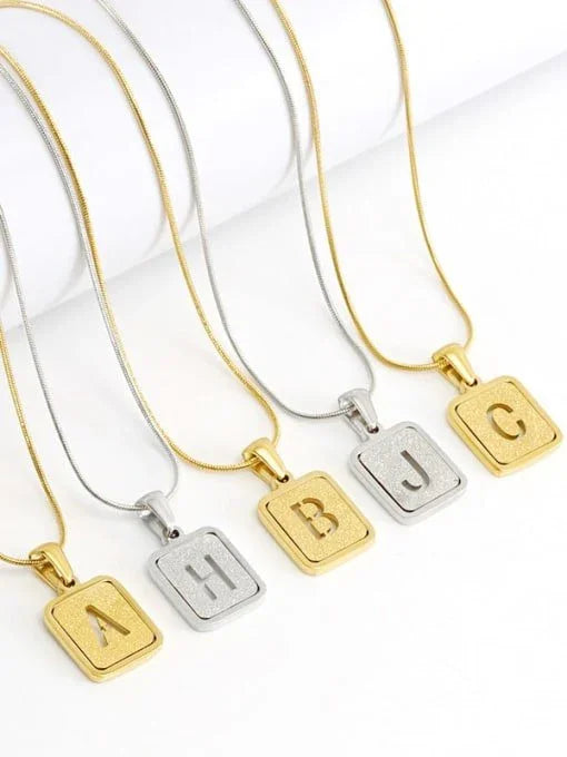 Radiant Gold Square Initial Pendant Necklace - Wearluxe Jewelry