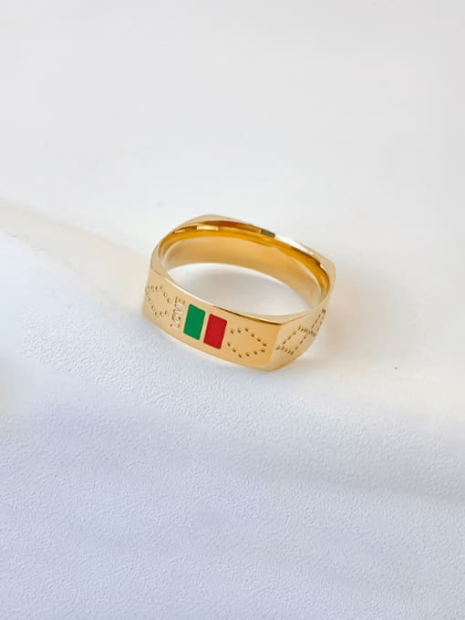 Red & Green Dual - Tone Box Ring - Wearluxe Jewelry