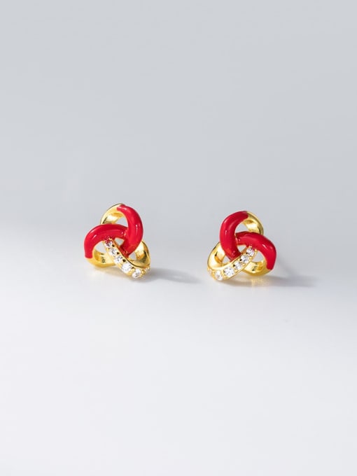 RedEnamel Flower Earring - Wearluxe Jewelry