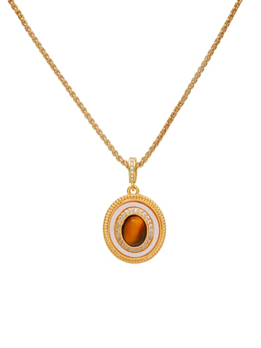 Royal Tiger Eye Medallion Necklace - Wearluxe Jewelry