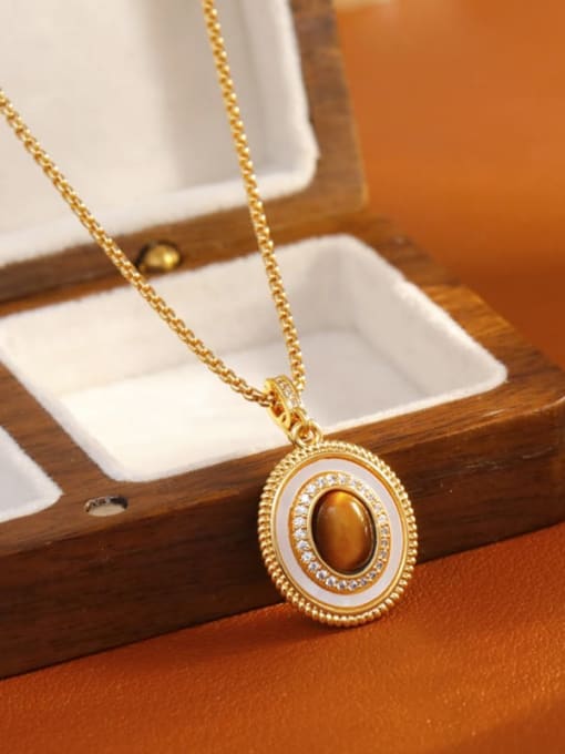 Royal Tiger Eye Medallion Necklace - Wearluxe Jewelry