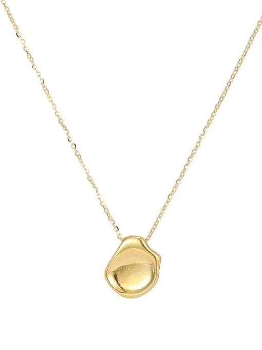 Sculpted Golden Disc: 18K Gold Coated Sterling Silver Pendant - Wearluxe Jewelry
