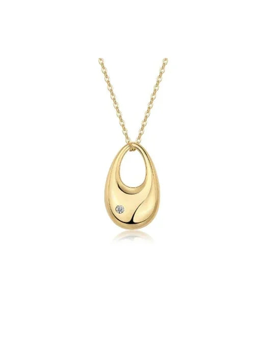 Sculpted Golden Tear: Delicate Gold Accent Necklace - Wearluxe Jewelry