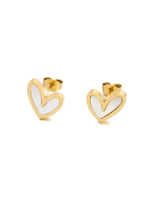 Shell Heart Minimalist Stud Earring - Wearluxe Jewelry