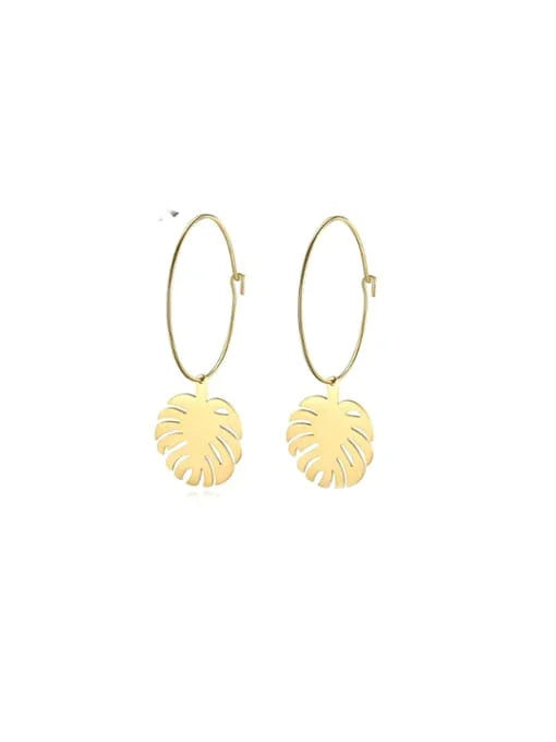 Tree Leaf Minimalist Huggie Earring - Wearluxe Jewelry